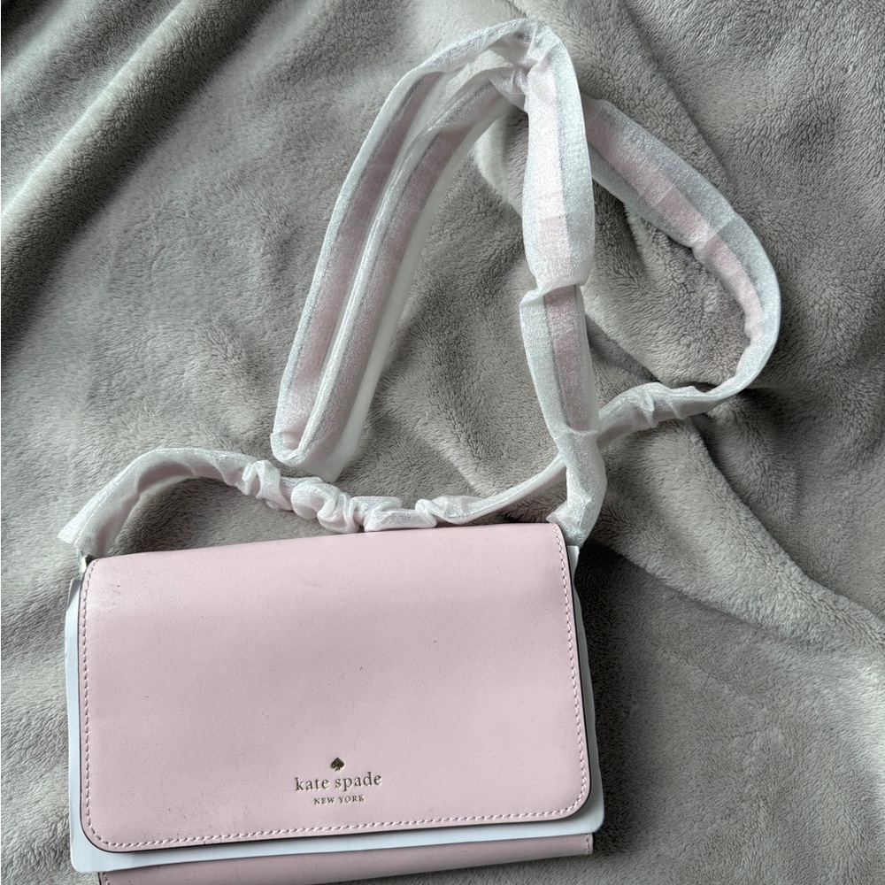 NWT Authentic Kate Spade Pink Braelynn Leather Crossbody Bag - Picture 2 of 9